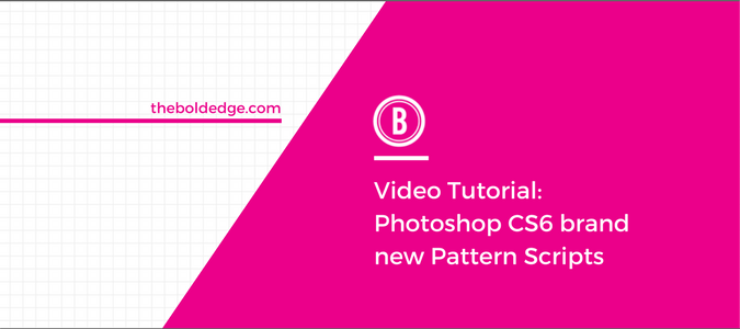 Video Tutorial: Photoshop CS6 brand new Pattern Scripts